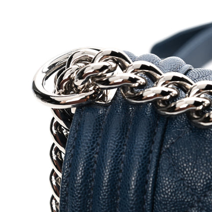 Chanel Iridescent Caviar Quilted Medium Boy Flap Blue 12 of 13