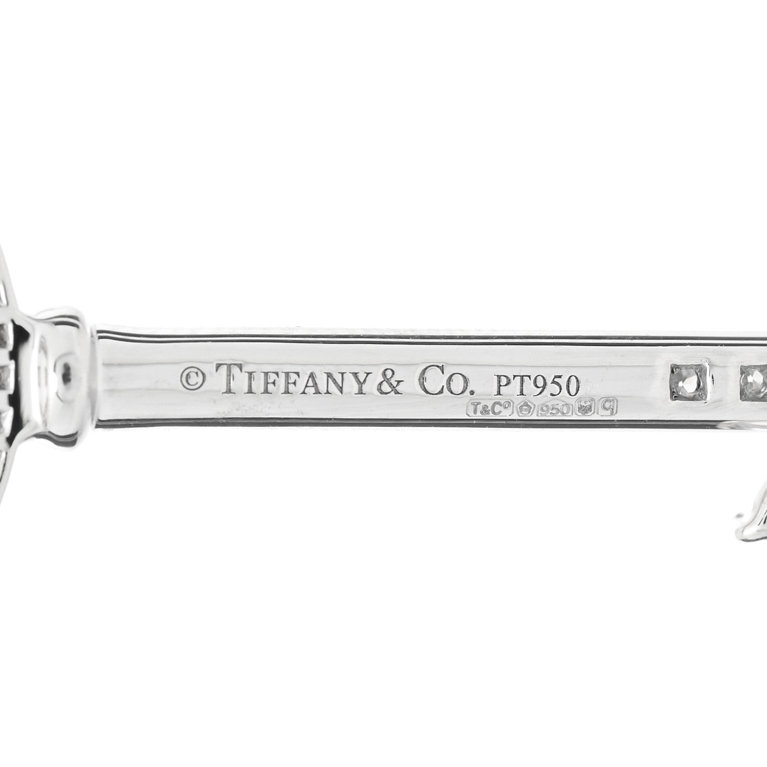 Tiffany Platinum Diamond Garden Key Pendant 3 of 4