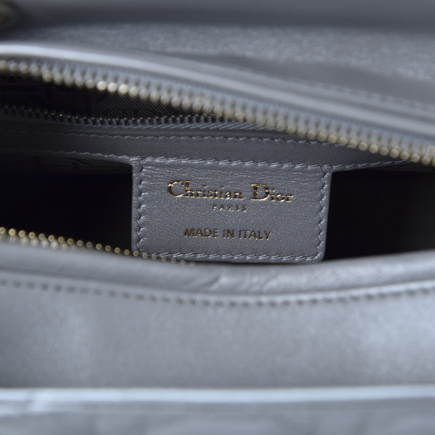 Christian Dior Pearly Lambskin Cannage Medium Lady Dior Grey 7 of 9