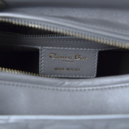 Christian Dior Pearly Lambskin Cannage Medium Lady Dior Grey 7 of 9