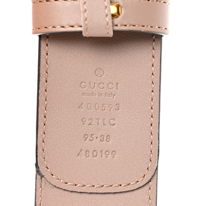 Gucci GG Supreme Monogram Matte Plutone Calfskin Double G 40mm Belt 95 38 Beige Ebony Porcelain Rose 3 of 5