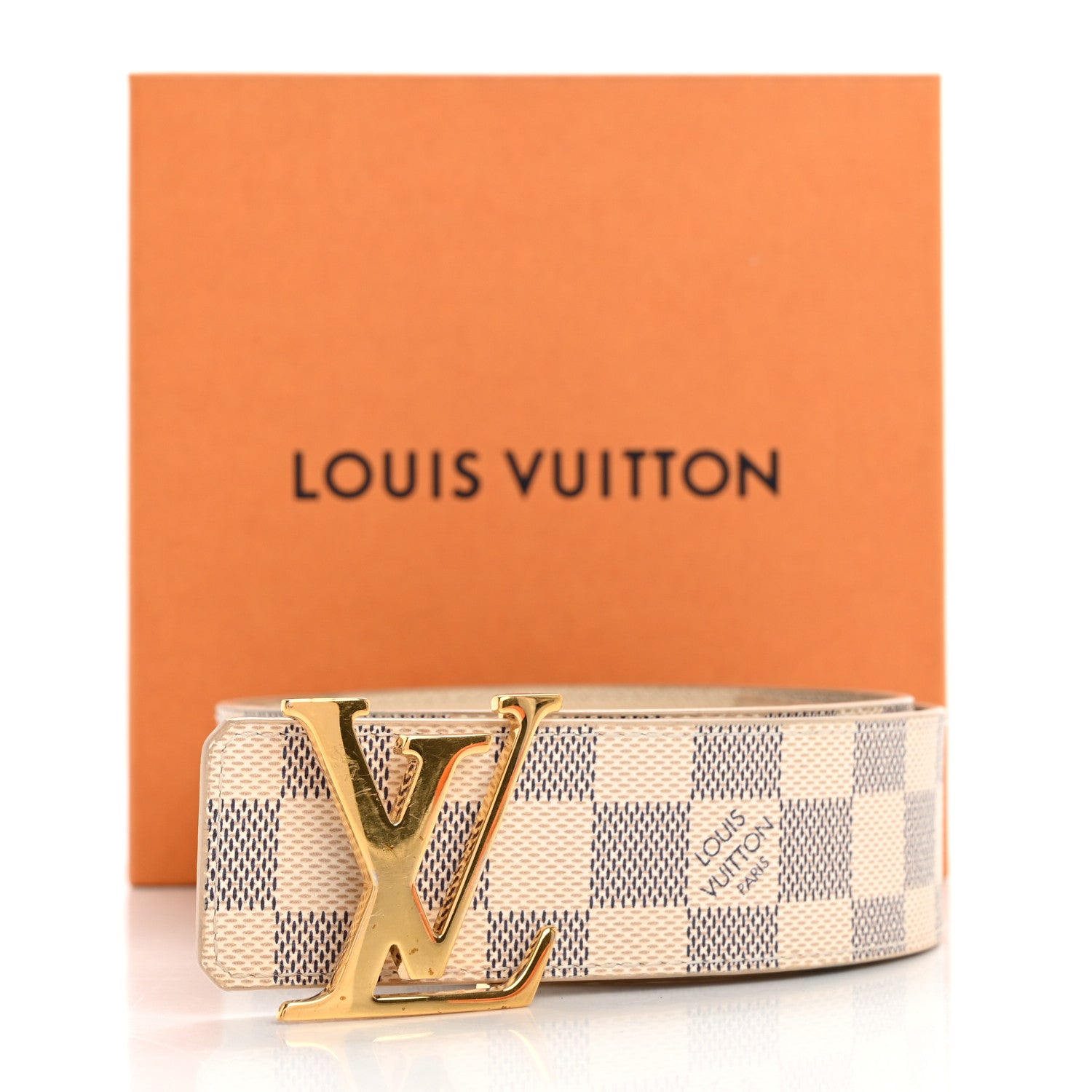 Louis Vuitton Damier Azur LV Initiales Belt 85 34 8 of 8