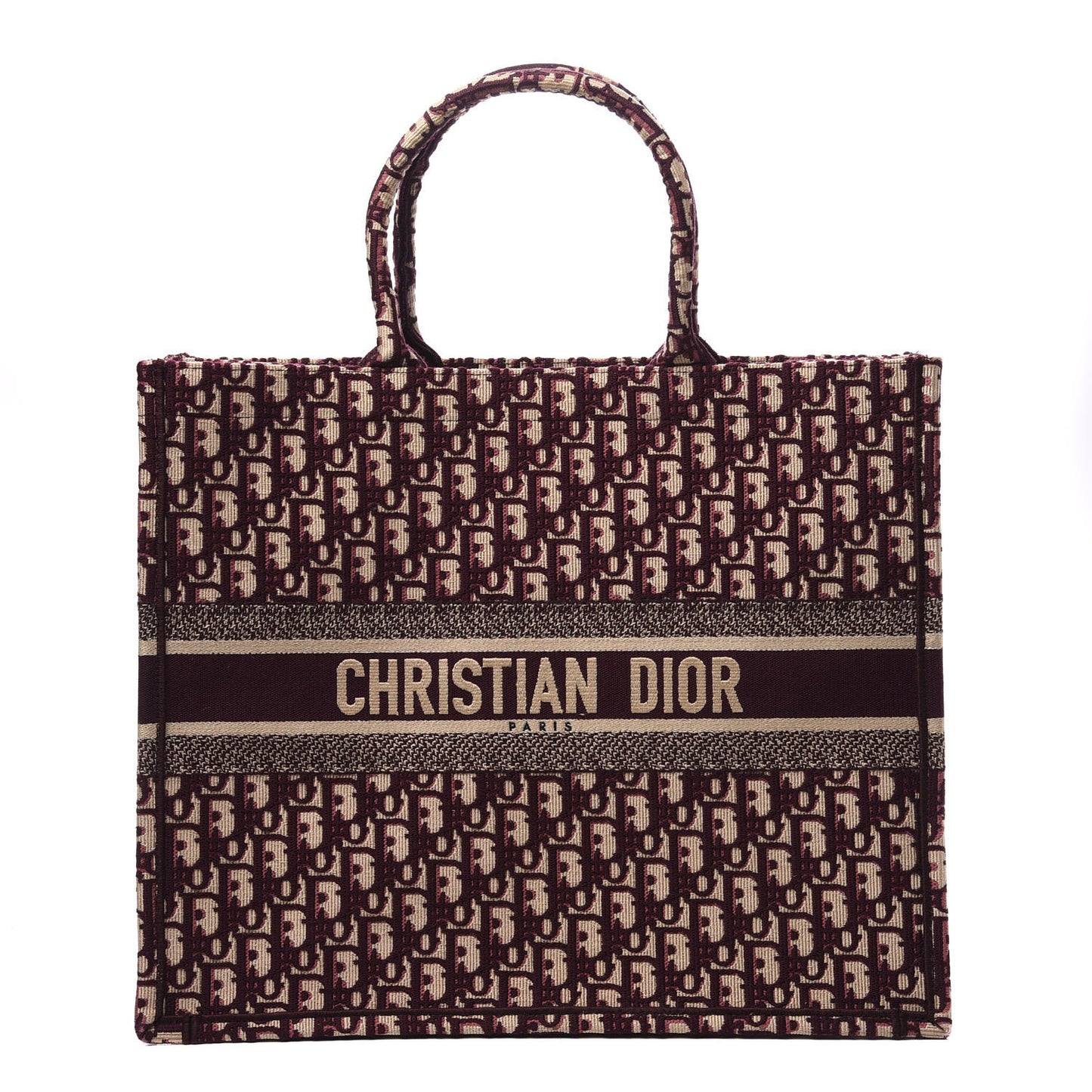 Oblique Large Book Tote Burgundy Multicolor