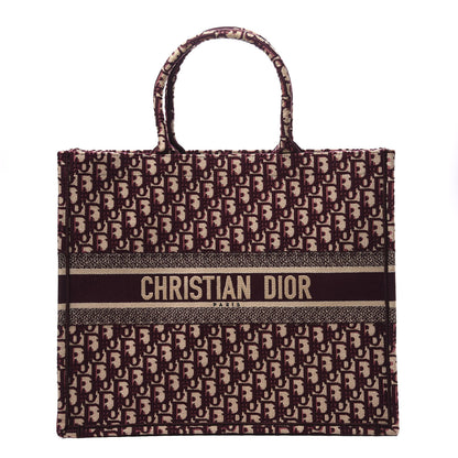 Christian Dior Oblique Large Book Tote Burgundy Multicolor 1 of 13