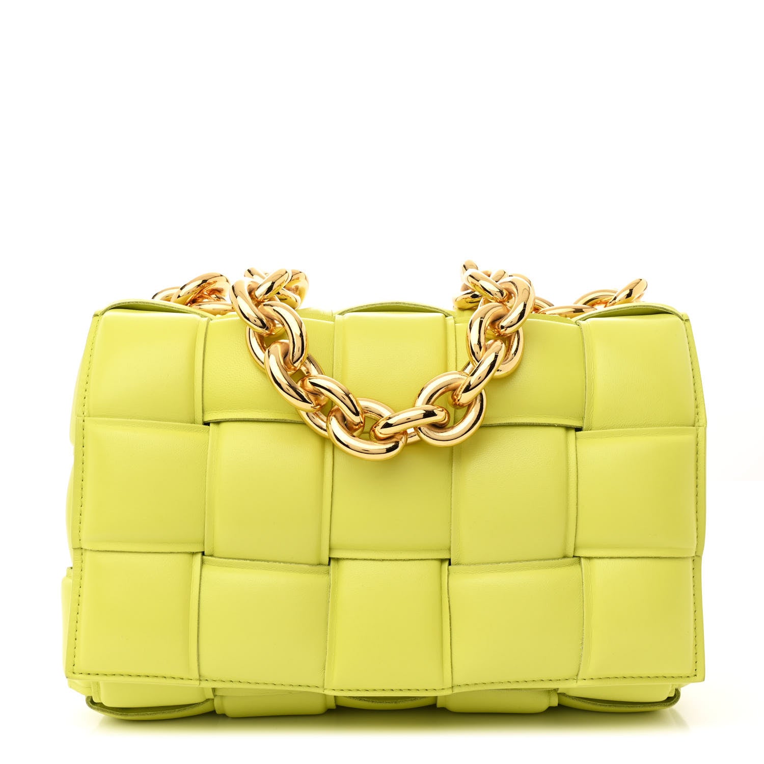 Bottega Veneta Lambskin Maxi Intreccio Padded Chain Cassette Crossbody Bag Kiwi 1 of 11