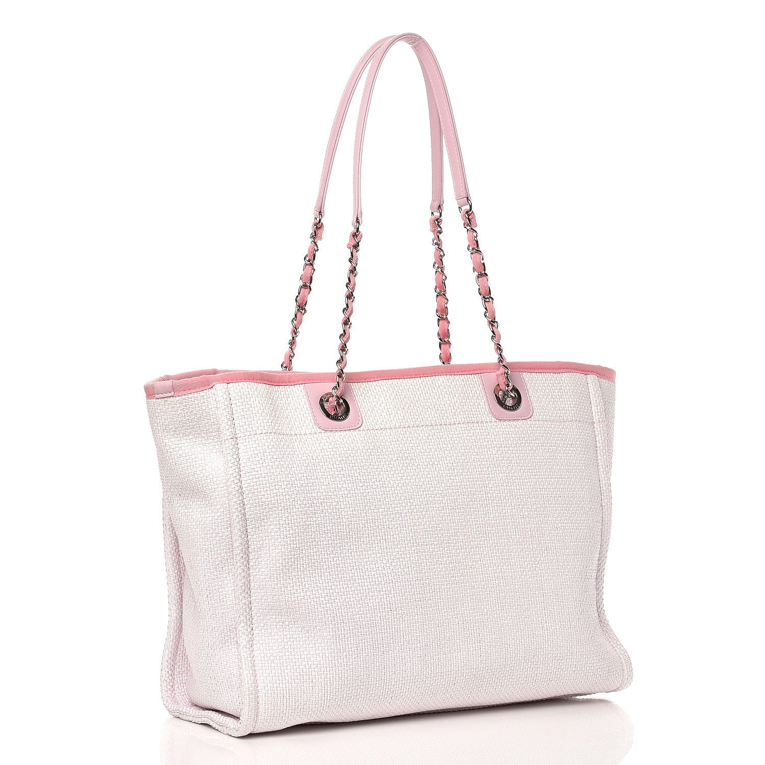 Chanel Woven Straw Raffia Small Deauville Tote Light Pink 3 of 7