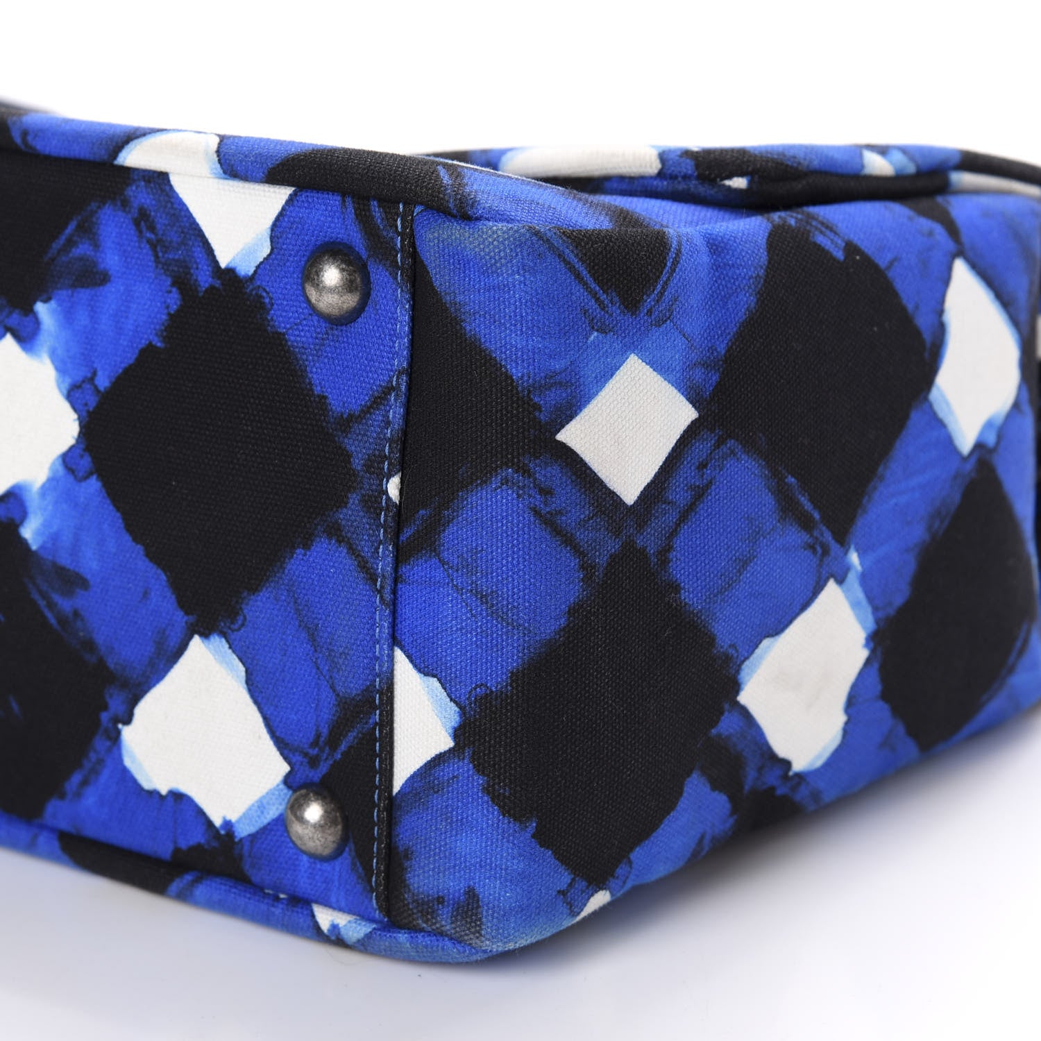 Chanel Canvas Printed XXL Airline Travel Flap Bag Black Blue White 7 of 10