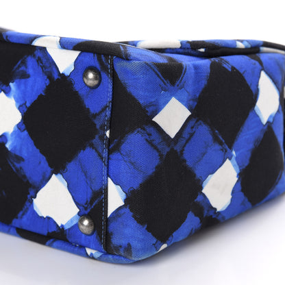 Chanel Canvas Printed XXL Airline Travel Flap Bag Black Blue White 7 of 10