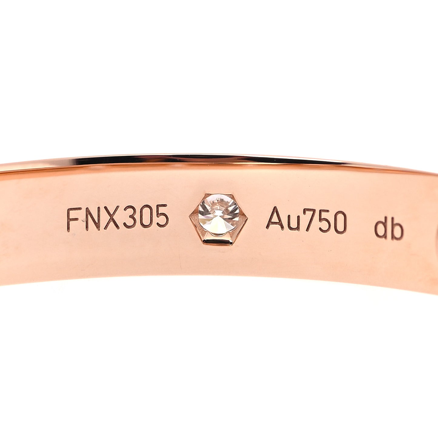 18K Pink Gold 10 Diamond LOVE Bracelet 17