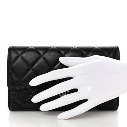 Chanel Lambskin Quilted Large Flap Wallet Black 2 of 12