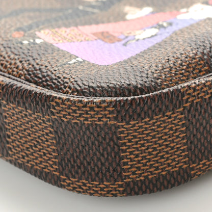 Louis Vuitton Damier Ebene Illustre Mini Pochette Accessories Violet 10 of 10