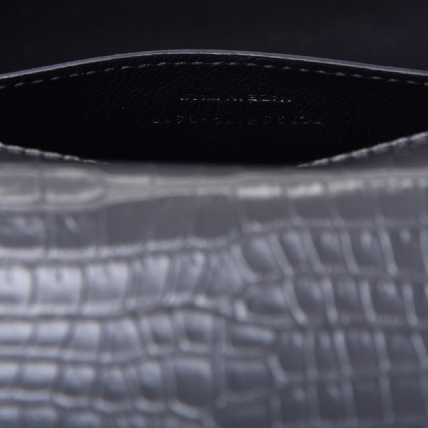 Saint Laurent Calfskin Crocodile Embossed Medium Classic Monogram Kate Tassel Satchel Fog 7 of 9