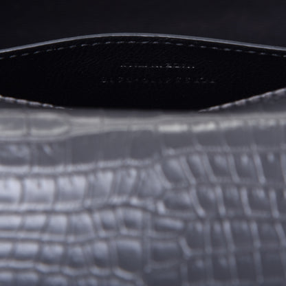 Saint Laurent Calfskin Crocodile Embossed Medium Classic Monogram Kate Tassel Satchel Fog 7 of 9
