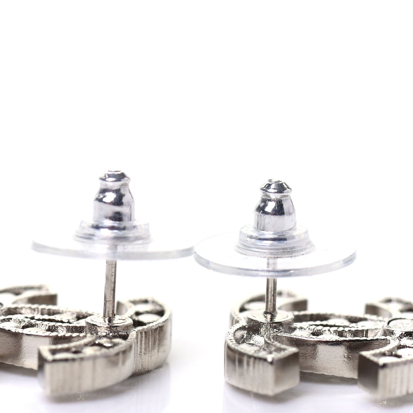 Crystal CC Earrings Silver