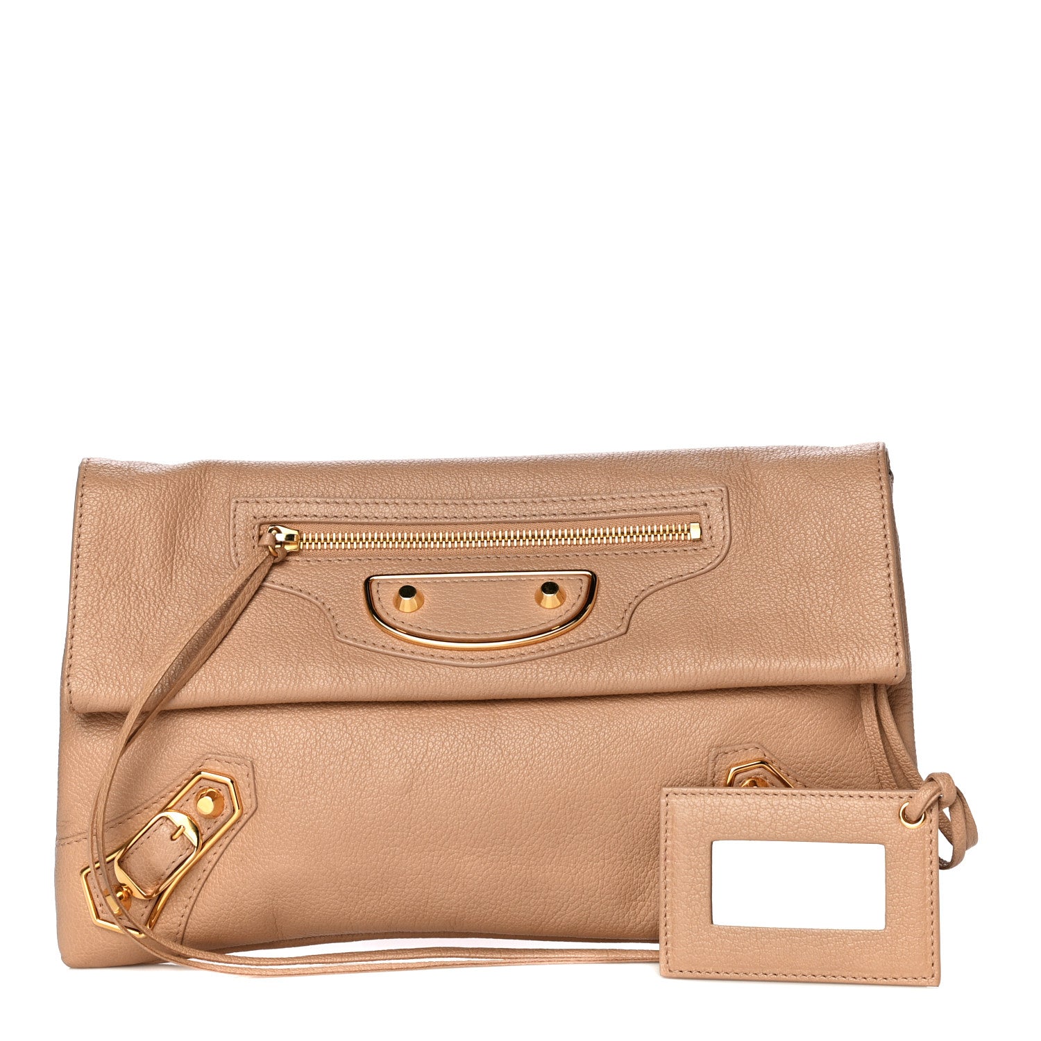 Balenciaga Chevre Gold Metallic Edge Hardware Envelope Clutch Tomette 1 of 10