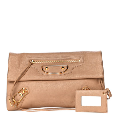 Balenciaga Chevre Gold Metallic Edge Hardware Envelope Clutch Tomette 1 of 10