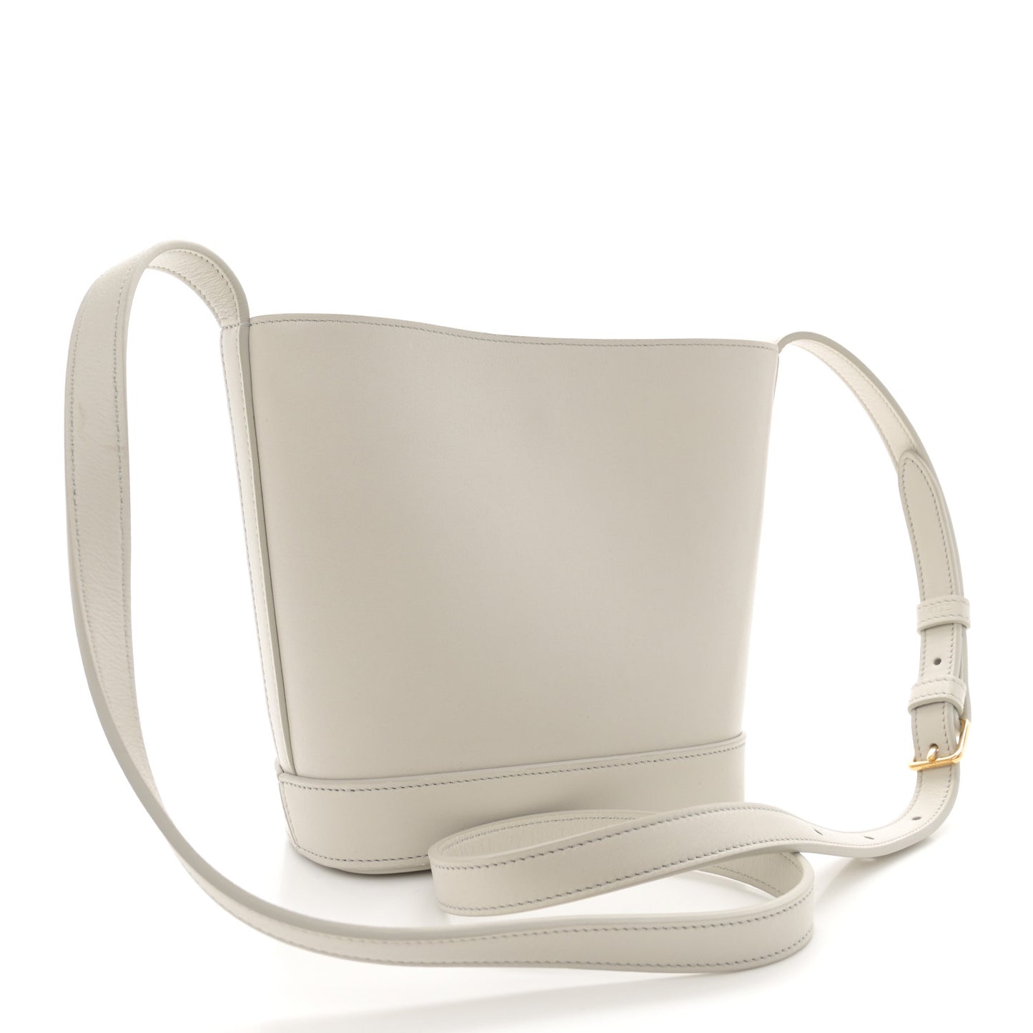 Smooth Calfskin Small Cuir Triomphe Bucket Bag Light Stone