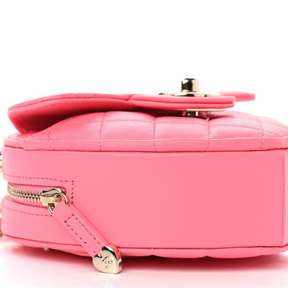 Chanel Lambskin Quilted CC In Love Heart Clutch With Chain Pink 8 of 10