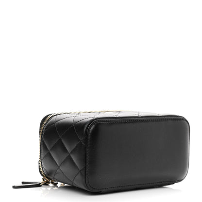 Chanel Lambskin Quilted Small Vanity Case With Chain Black 4 of 10