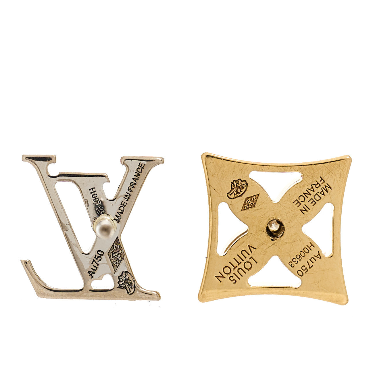 18K Yellow White Gold Diamond Idylle Blossom Reversible Single Stud Earring