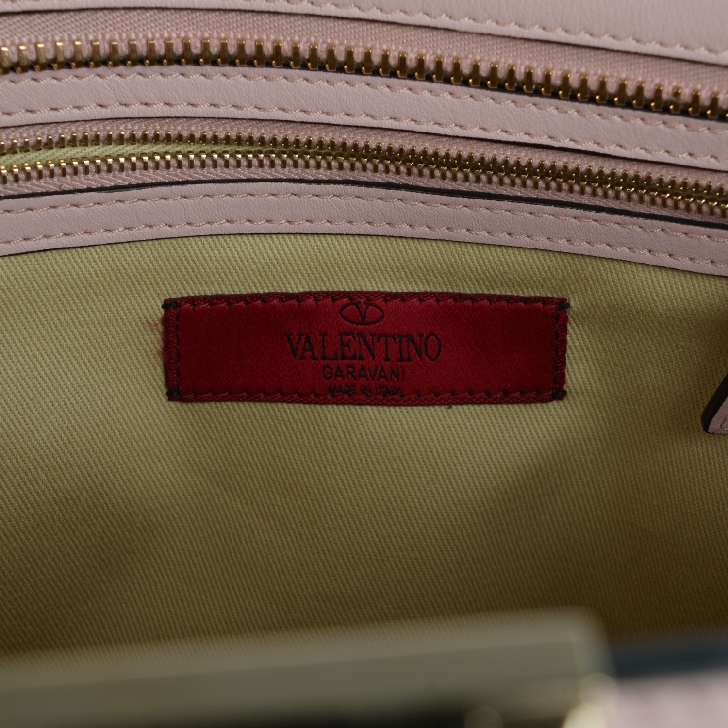 Valentino Garavani Vitello Rockstud Double Handle Tote Water Rose 7 of 8