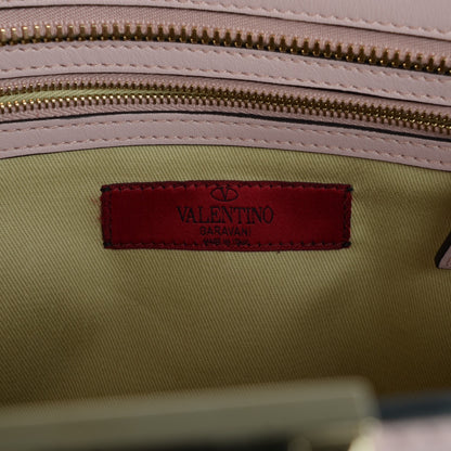 Valentino Garavani Vitello Rockstud Double Handle Tote Water Rose 7 of 8