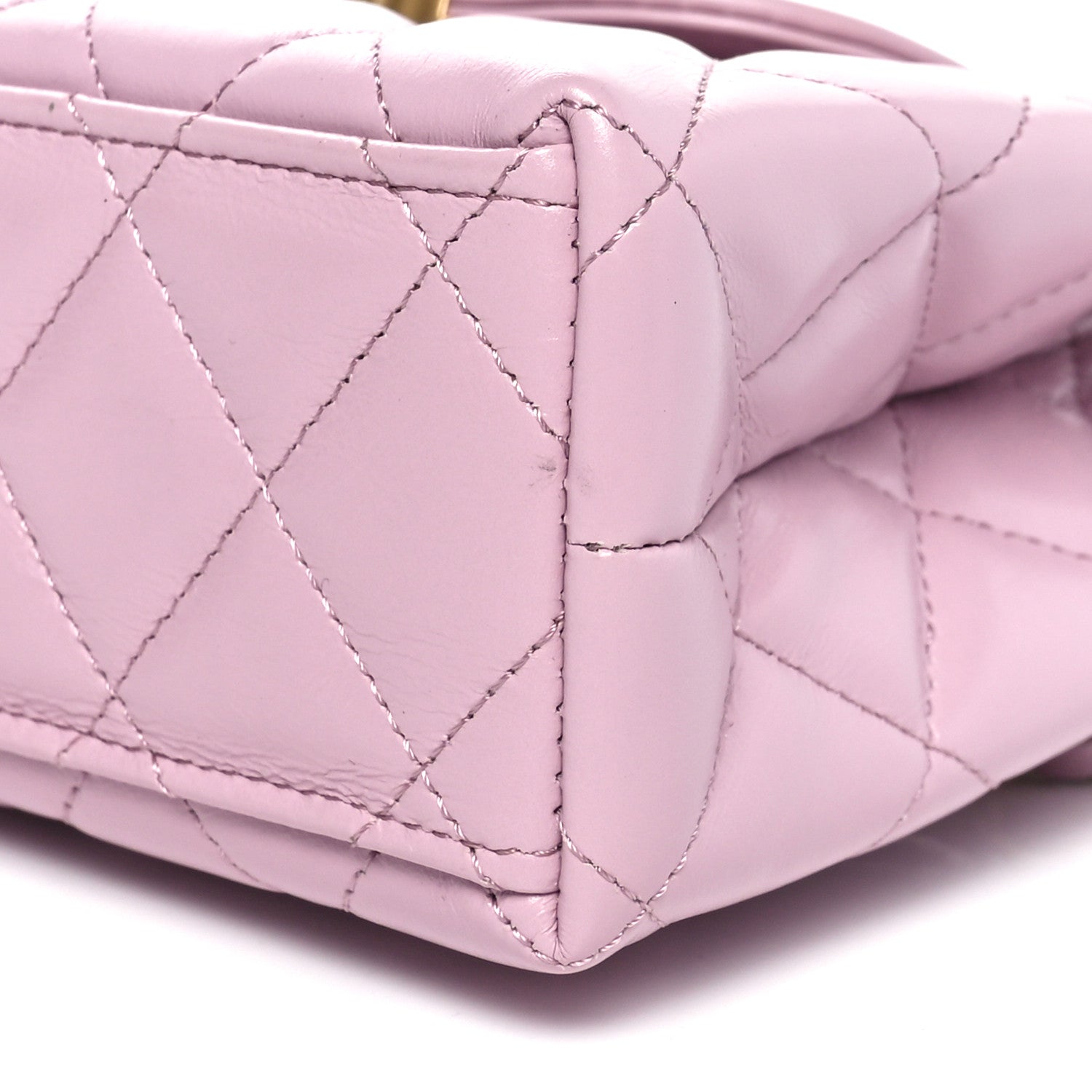 Chanel Shiny Aged Calfskin Quilted Nano Kelly Shopper Pink 10 of 10