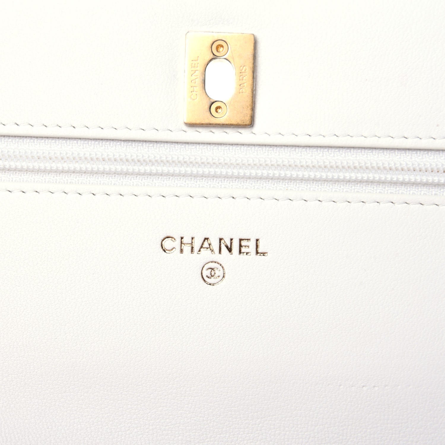 Chanel Lambskin Quilted CC Pearl Crush Wallet on Chain WOC White 11 of 27
