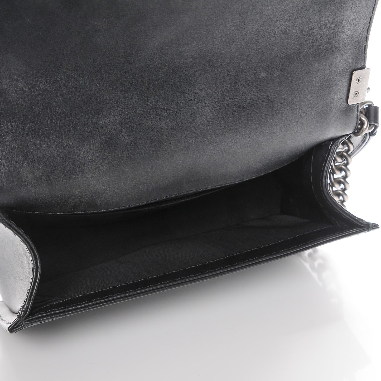 Lambskin Stitch Quilted Medium Boy Flap Black