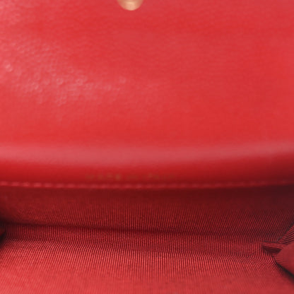 Chanel Caviar Quilted Flap Card Holder Wallet Red 4 of 9