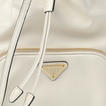 Prada Soft Calfskin Saffiano Mini Bucket Crossbody Bag White 9 of 11
