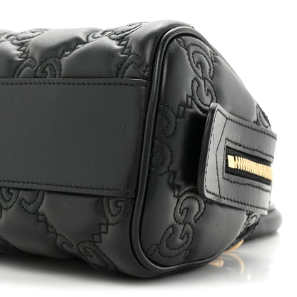 Gucci Calfskin GG Matelasse Mini Bowler Bag Black Natural 8 of 9