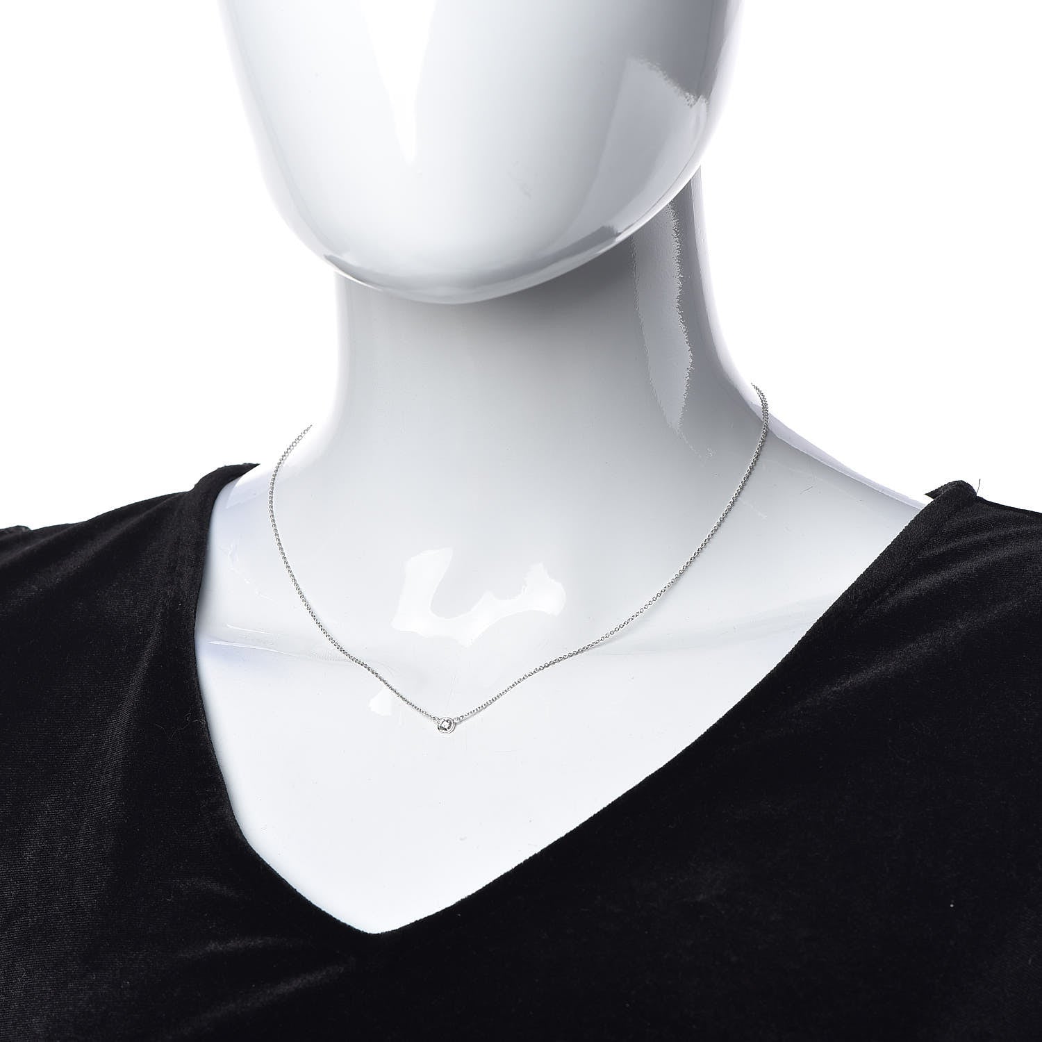 Tiffany Platinum Diamond .14ct Elsa Peretti Diamonds by the Yard Pendant Necklace 2 of 5