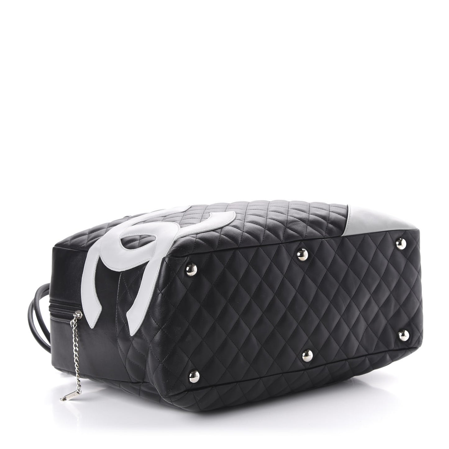 Calfskin Quilted Large Cambon Bag Black