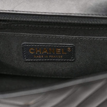 Chanel Calfskin Chevron Quilted Small Statement Flap Black 6 of 11