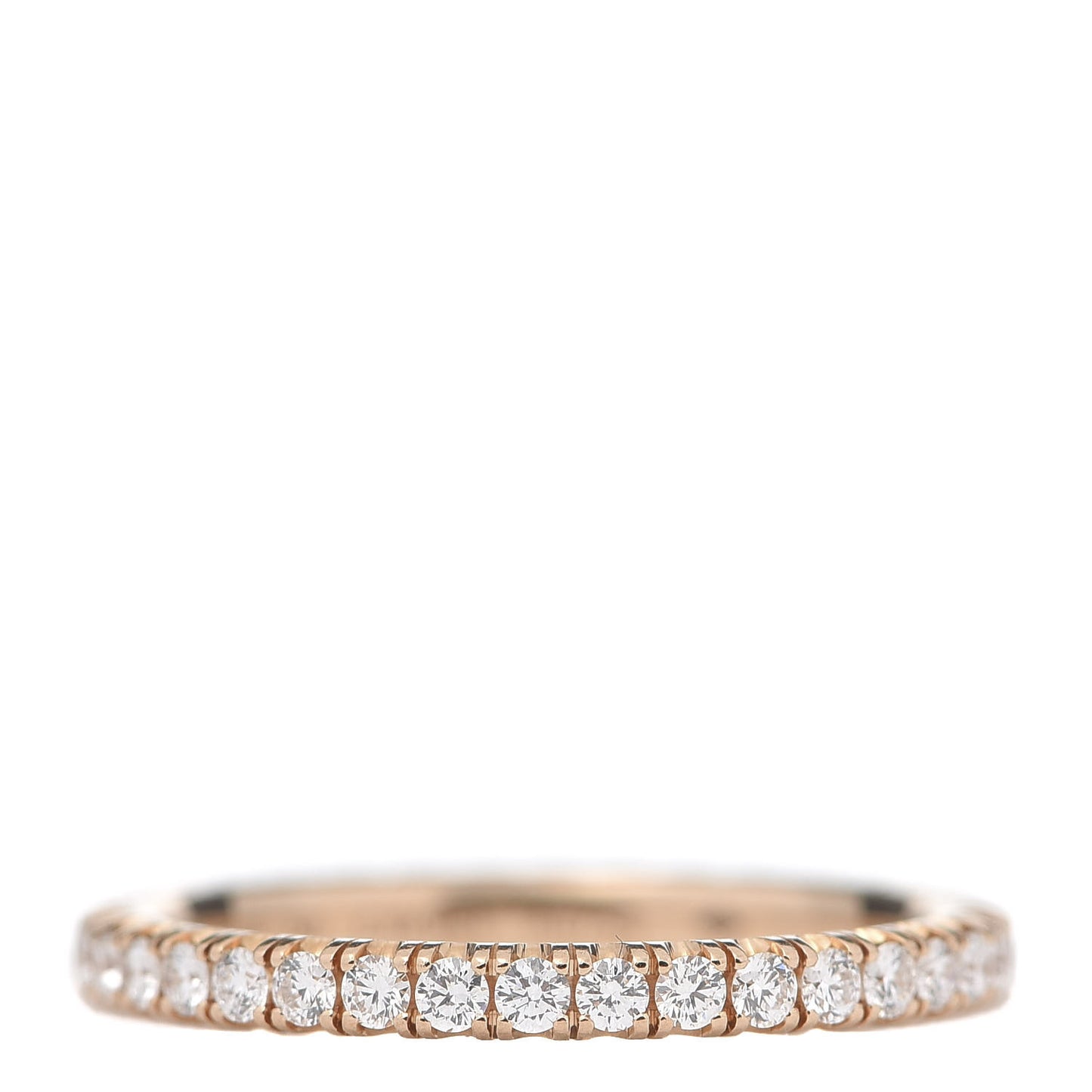 18K Pink Gold Diamond 2mm Etincelle de Wedding Band Ring 50 5.25