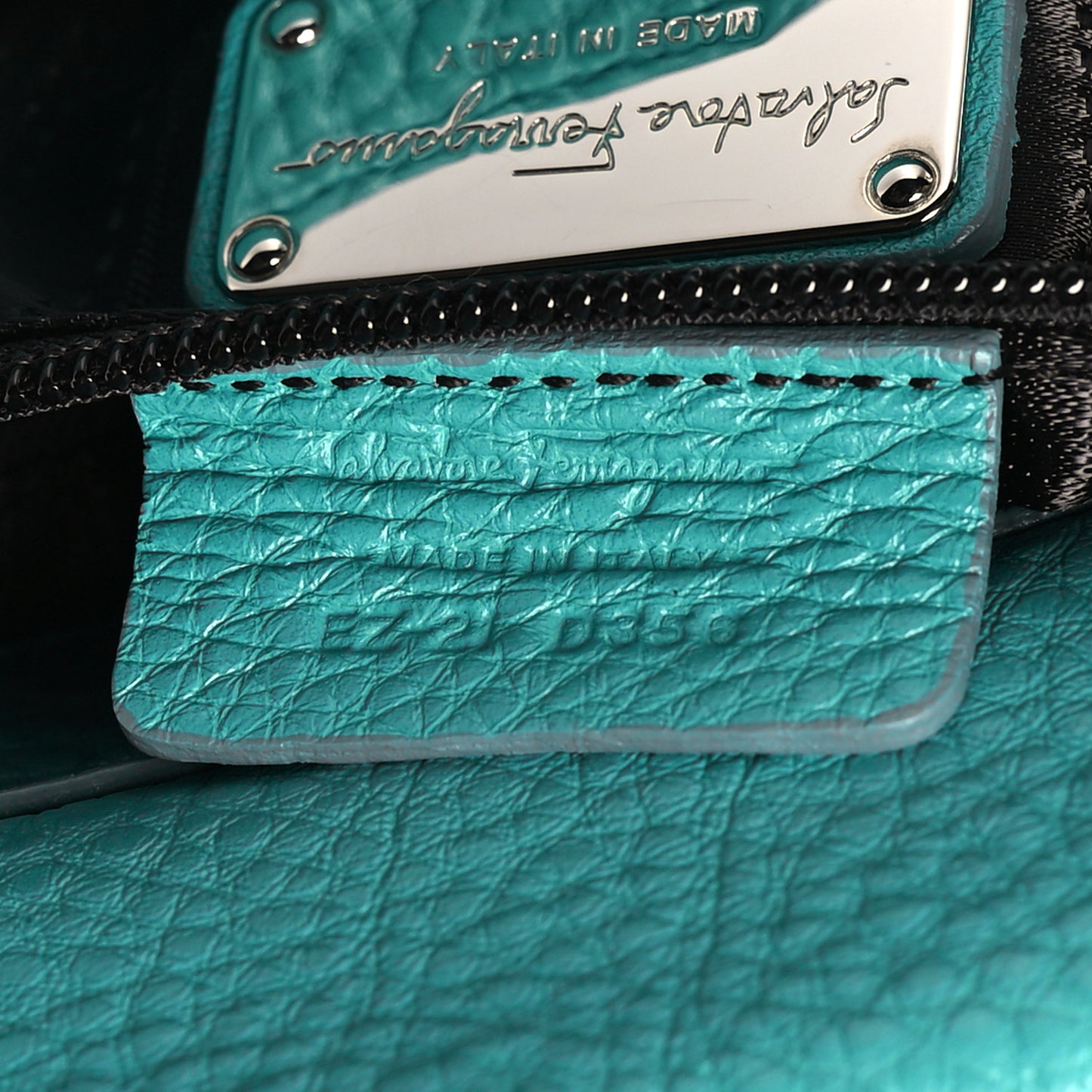 Grained Calfskin Sofia Satchel Teal