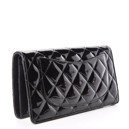 Chanel Patent Quilted Yen Wallet Black 3 of 16