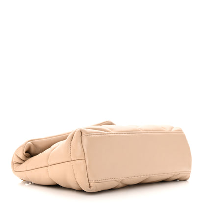 Saint Laurent Lambskin Quilted Toy Loulou Puffer Monogram Chain Satchel Dark Beige 4 of 19