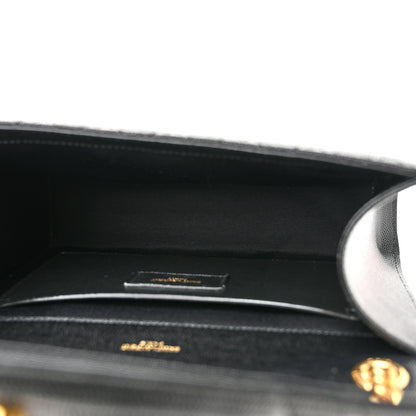 Saint Laurent Grain De Poudre Textured Mixed Matelasse Triquilt Medium Monogram Satchel Black 5 of 8