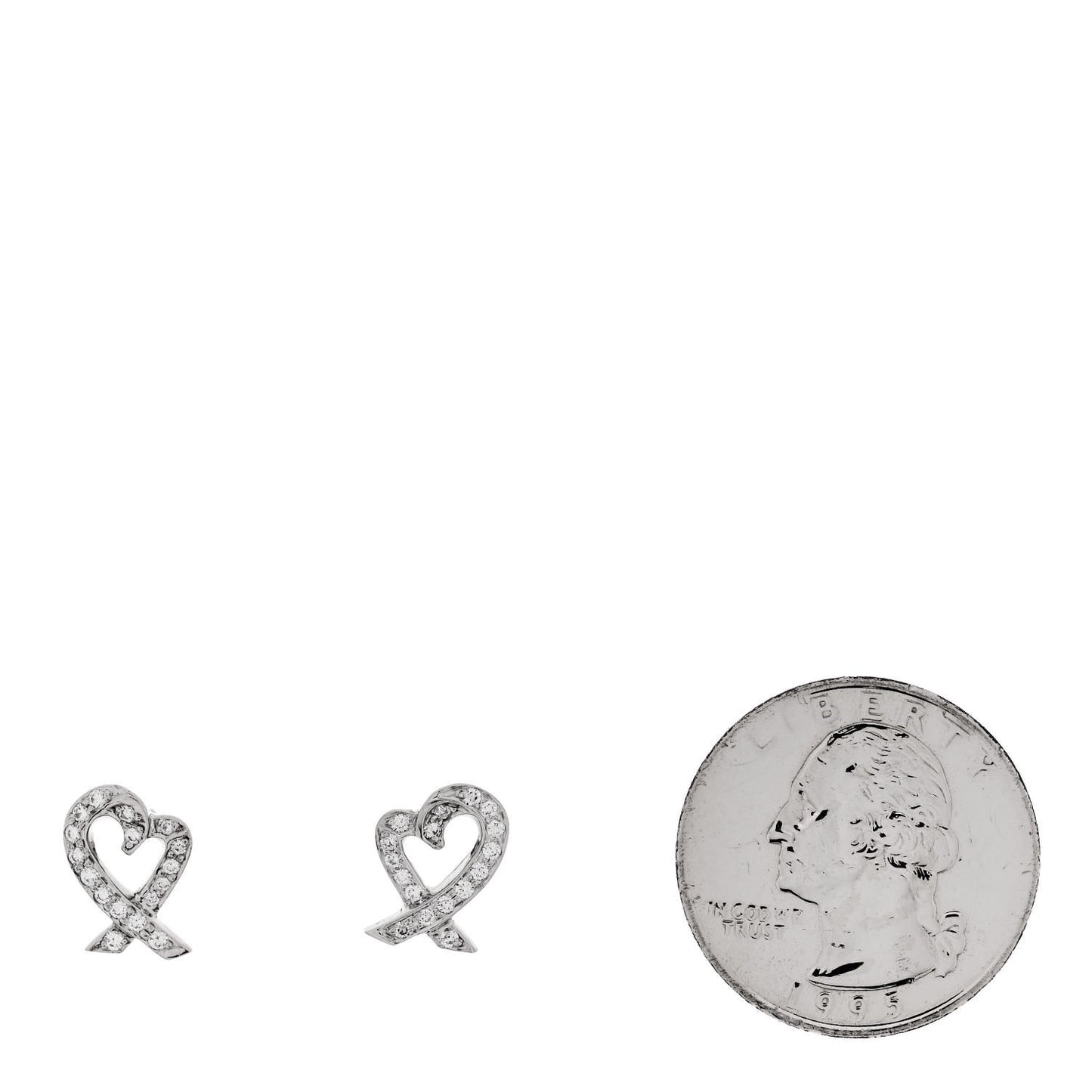 Platinum Diamond Loving Heart Earrings