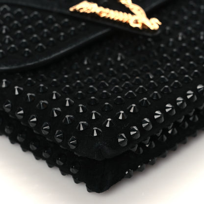 Versace Suede Studded Virtus Chain Clutch Black 8 of 9