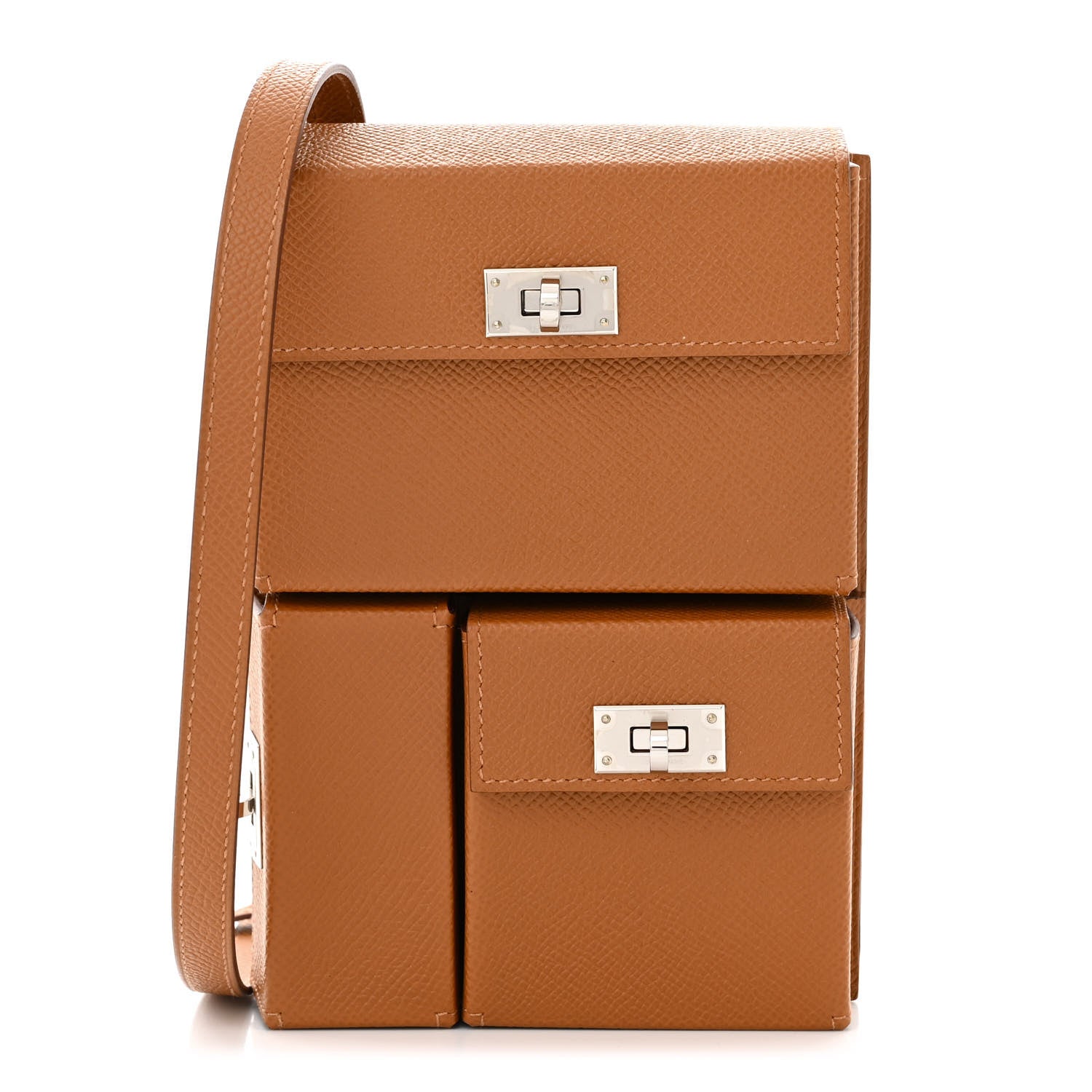 Hermes Epsom Kelly Multi Pocket Pochette To Go Gold 1 of 12
