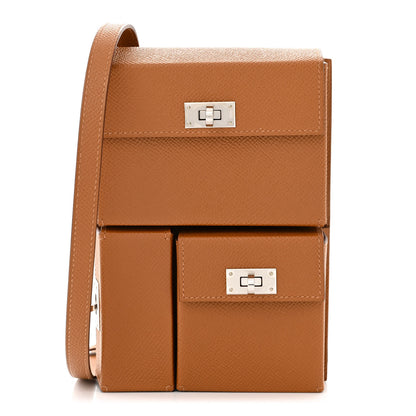 Hermes Epsom Kelly Multi Pocket Pochette To Go Gold 1 of 12