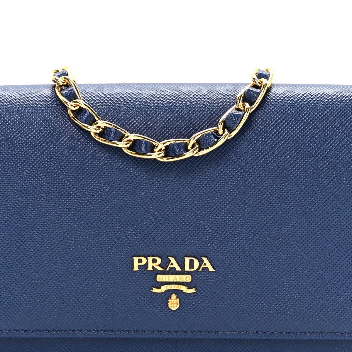 Saffiano Metal Oro Chain Wallet Bleuette