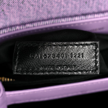 Saint Laurent Denim Y Quilted Monogram Toy Loulou Crossbody Bag Bleached Lilac 8 of 9