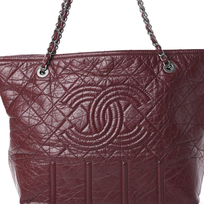 Chanel Aged Calfskin Large Shopping In Moscow Tote Burgundy 7 of 10