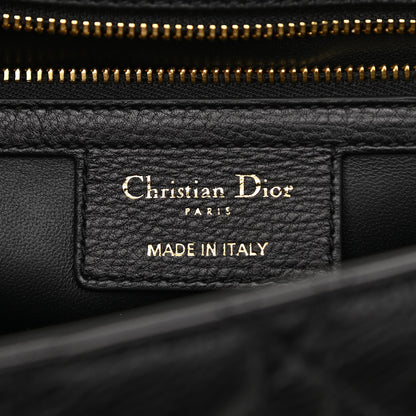 Christian Dior Grained Calfskin Cannage Large Caro Bag Black 8 of 13
