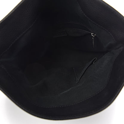 Burberry Grainy Calfskin House Check Horn Toggle Shoulder Bag Black 5 of 12