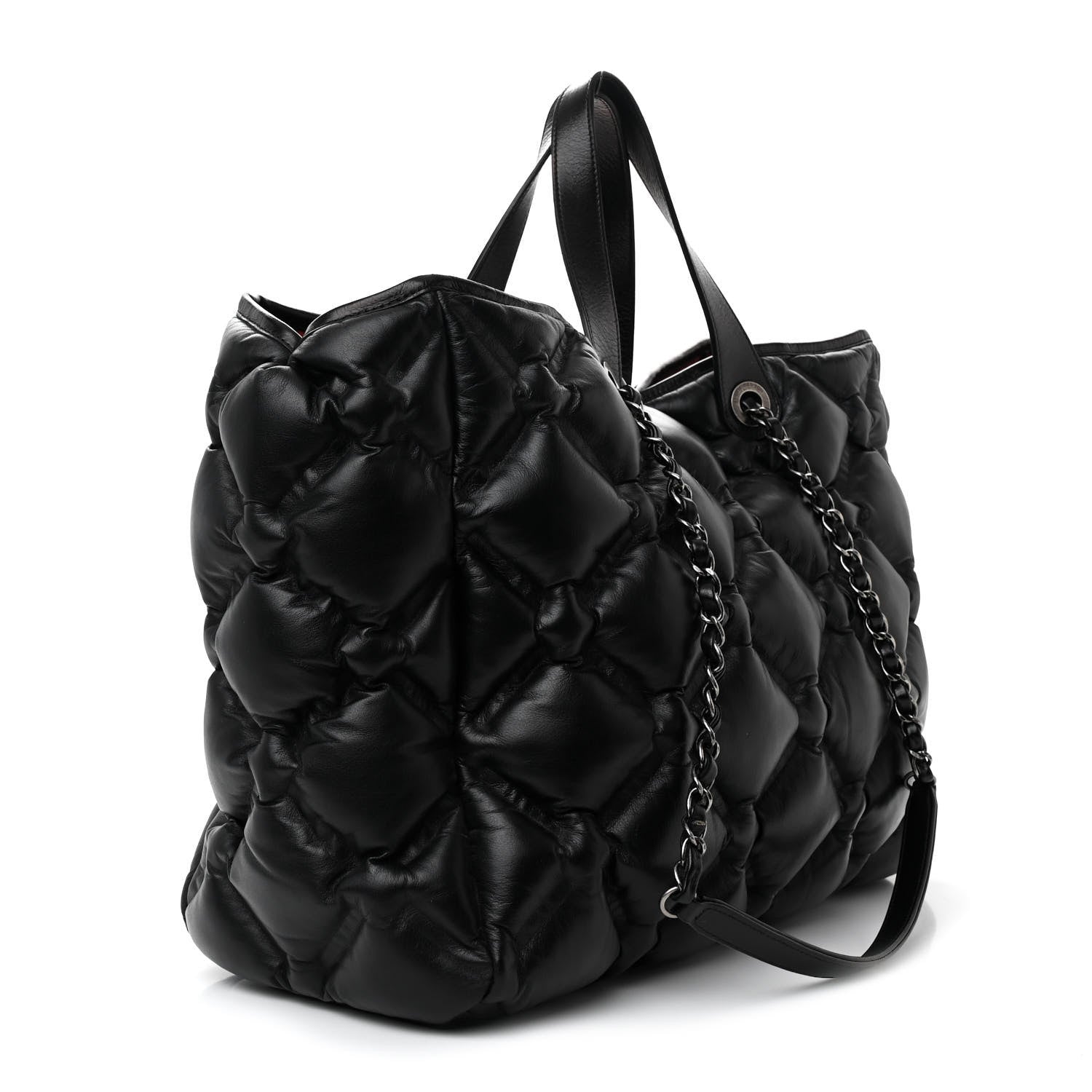 Chanel Calfskin Quilted Large Chesterfield Tote Black 4 of 12